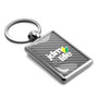 JDM JDM-for-Life Silver Carbon Fiber Backing Brush Rectangle Metal Key Chain