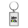 JDM JDM-as-Fck White Carbon Fiber Backing Brush Rectangle Metal Key Chain