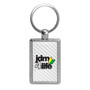 JDM JDM-for-Life White Carbon Fiber Backing Brush Rectangle Metal Key Chain