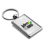 JDM JDM-for-Life White Carbon Fiber Backing Brush Rectangle Metal Key Chain