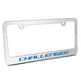 Dodge Challenger in Blue Mirror Chrome Metal License Plate Frame