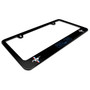 Ford Mustang 2.3L EcoBoost Outline in Blue Dual Logo Black Metal License Plate Frame