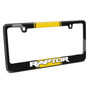 Ford F-150 Raptor Yellow Racing Stripe Black Metal License Plate Frame
