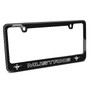 Ford Mustang Outline Dual Logo Black Real Carbon Fiber License Plate Frame