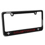 Ford Mustang Outline in Red Dual Logo Black Real Carbon Fiber License Plate Frame