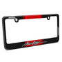 Ford Mustang Script Red Racing Stripe Black Real Carbon Fiber License Plate Frame