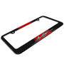 Ford Mustang Script Red Racing Stripe Black Real Carbon Fiber License Plate Frame