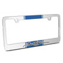 Ford Mustang Script Blue Racing Stripe Mirror Chrome Metal License Plate Frame
