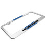 Ford Mustang Blue Racing Stripe Mirror Chrome Metal License Plate Frame