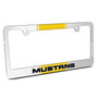 Ford Mustang Yellow Racing Stripe Mirror Chrome Metal License Plate Frame