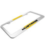 Ford Mustang Yellow Racing Stripe Mirror Chrome Metal License Plate Frame