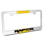 Ford F-150 Raptor Yellow Racing Stripe Mirror Chrome Metal License Plate Frame