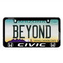 Honda Civic Dual Logo Black Metal License Plate Frame
