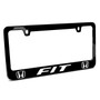 Honda Fit Dual Logo Black Metal License Plate Frame