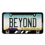 Honda Fit Dual Logo Black Metal License Plate Frame