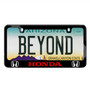 Honda Logo in Red Dual Logo Black Metal License Plate Frame