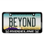 Honda Ridgeline Dual Logo Black Metal License Plate Frame