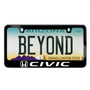 Honda Civic Black Metal License Plate Frame
