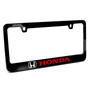 Honda Logo in Red Black Metal License Plate Frame