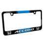 Honda Accord Blue Racing Stripe Black Metal License Plate Frame