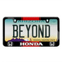 Honda Logo Red Racing Stripe Black Metal License Plate Frame