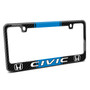 Honda Civic Blue Racing Stripe Black Real Carbon Fiber License Plate Frame