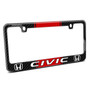 Honda Civic Red Racing Stripe Black Real Carbon Fiber License Plate Frame