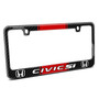 Honda Civic Si Red Racing Stripe Black Real Carbon Fiber License Plate Frame
