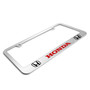 Honda Logo in Red Dual Logo Mirror Chrome Metal License Plate Frame