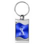 Ford Mustang Shelby Cobra Blue Spun Brushed Metal Key Chain