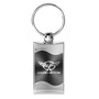 Chevrolet Corvette C5 Gray Spun Brushed Metal Key Chain