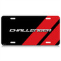 Dodge Challenger Red Stripe Color Graphic Aluminum License Plate