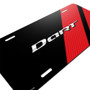 Dodge Dart Carbon Fiber Look Red Stripe Graphic Aluminum License Plate