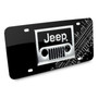 Jeep 3D Grill Logo Tire Mark Black Acylic License Plate