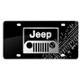 Jeep 3D Grill Logo Tire Mark Black Acylic License Plate