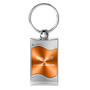 Chevrolet Corvette C6 Orange Spun Brushed Metal Key Chain, Official Licensed