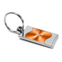 Chevrolet Corvette C6 Orange Spun Brushed Metal Key Chain, Official Licensed