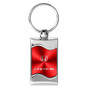 Honda Civic Si Red Spun Brushed Metal Key Chain