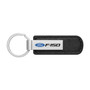 Ford F-150 Silver Metal Black PU Leather Strap Key Chain