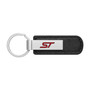 Ford Focus ST Silver Metal Black PU Leather Strap Key Chain