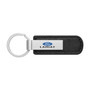 Ford F-150 Lariat Silver Metal Black PU Leather Strap Key Chain