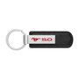 Ford Mustang 5.0 in Red Silver Metal Black PU Leather Strap Key Chain
