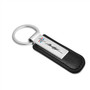 Ford Mustang Script Silver Metal Black PU Leather Strap Key Chain
