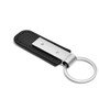 Ford Mustang Script Silver Metal Black PU Leather Strap Key Chain