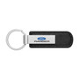 Ford Ranger Silver Metal Black PU Leather Strap Key Chain