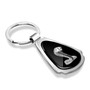 Ford Mustang Cobra Black Dome Chrome Metal Teardrop Key Chain