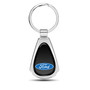 Ford Logo Black Dome Chrome Metal Teardrop Key Chain