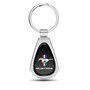 Ford Mustang Tri-Bar Black Dome Chrome Metal Teardrop Key Chain