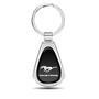 Ford Mustang Black Dome Chrome Metal Teardrop Key Chain