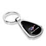 Ford Mustang Pony in USA Flag Black Dome Chrome Metal Teardrop Key Chain